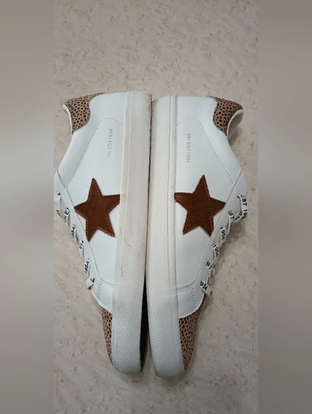 Vintage Havana Grande White & Leopard Print Sneakers Size 11